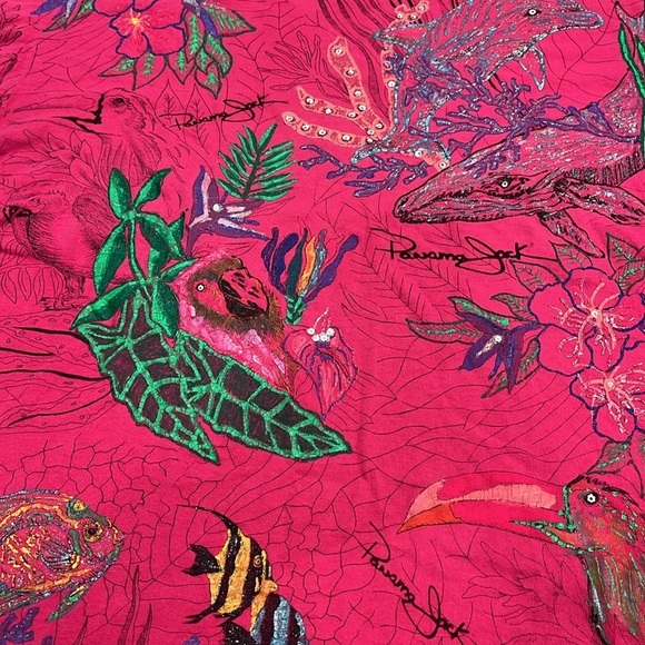 Vintage‎ Panama Jack Custom Painted Ocean Tee – Hot Pink, One of a Kind - Picture 3 of 6